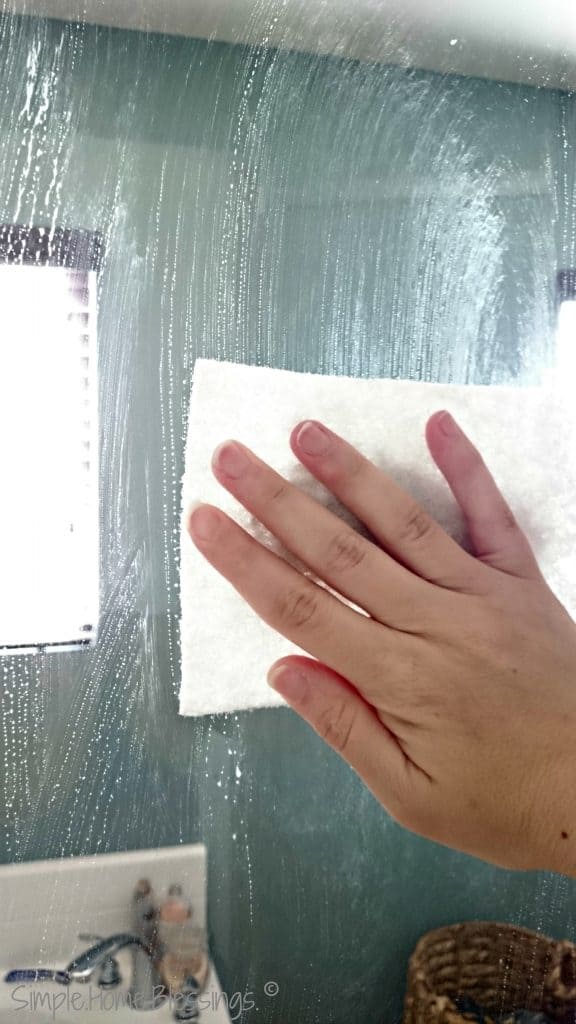 simple scrubber for shower glass