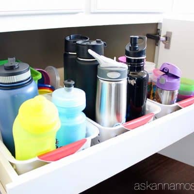 How to Organize Water Bottles (and keep them from falling over!)